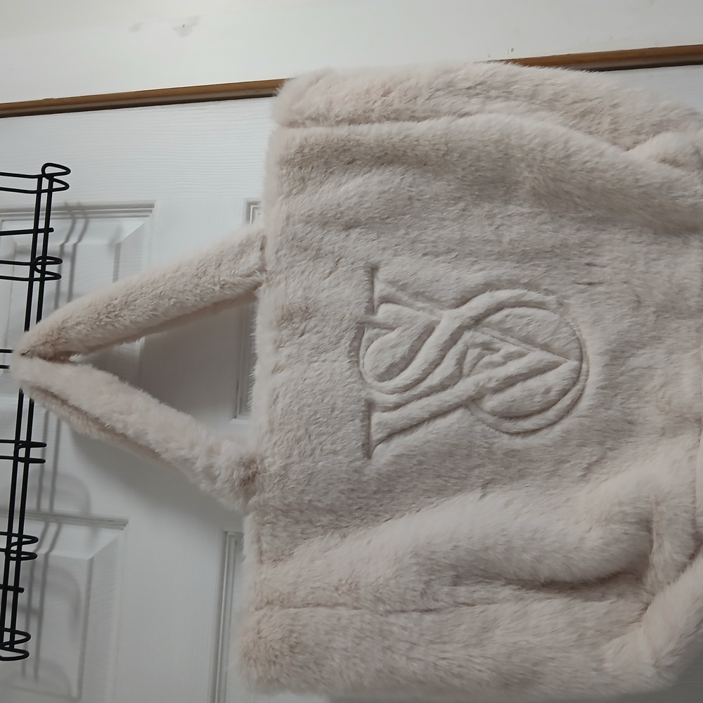 Cream Faux Fur Tote Bag